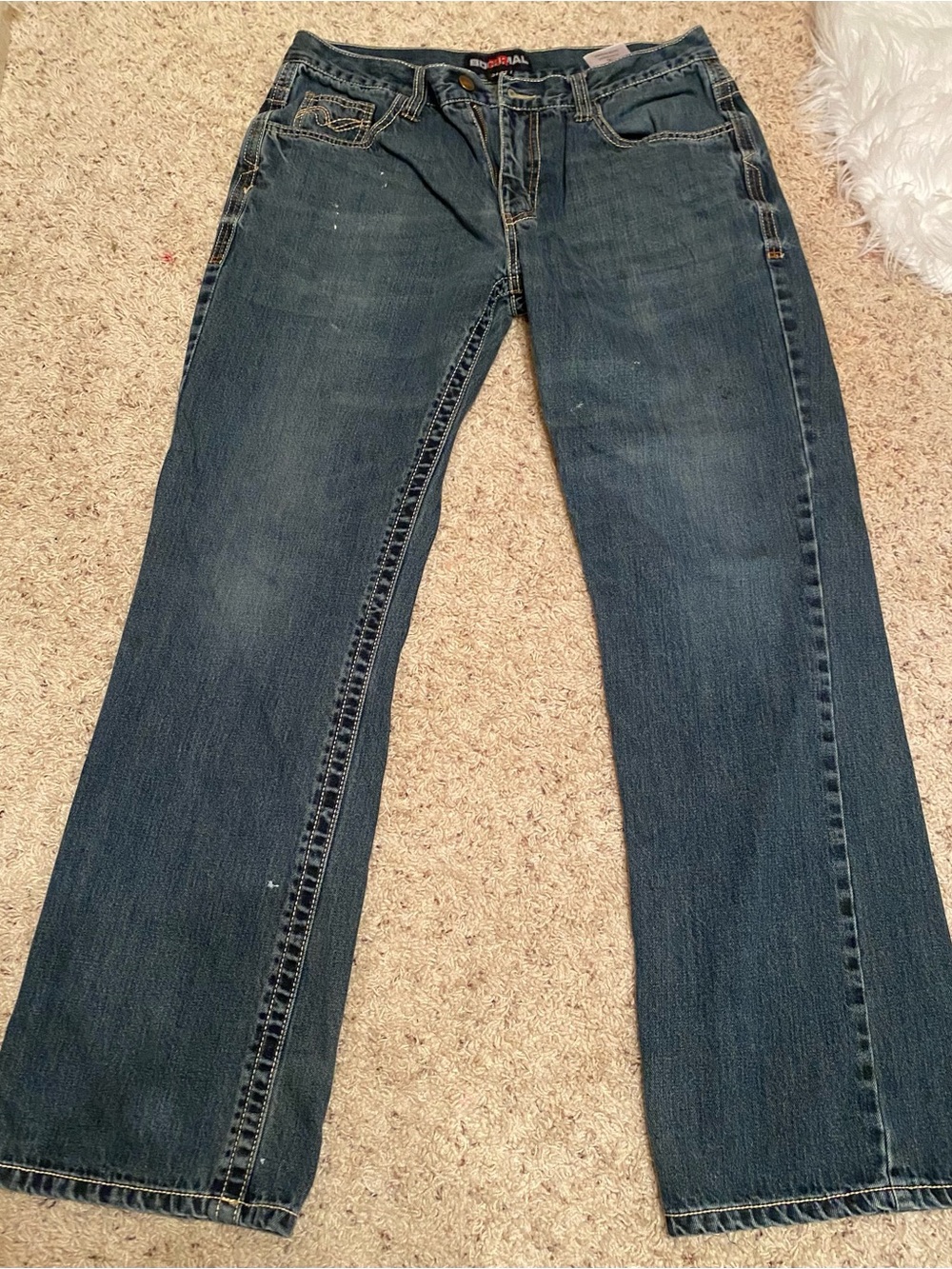 Bucomal FR Cat2 Men's Dark Indigo Bootcut work Jeans -34/34